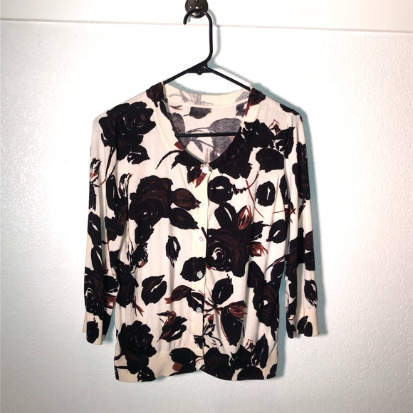 M 8 Floral cardigan button down goth emo ModCloth - Picture 1 of 4